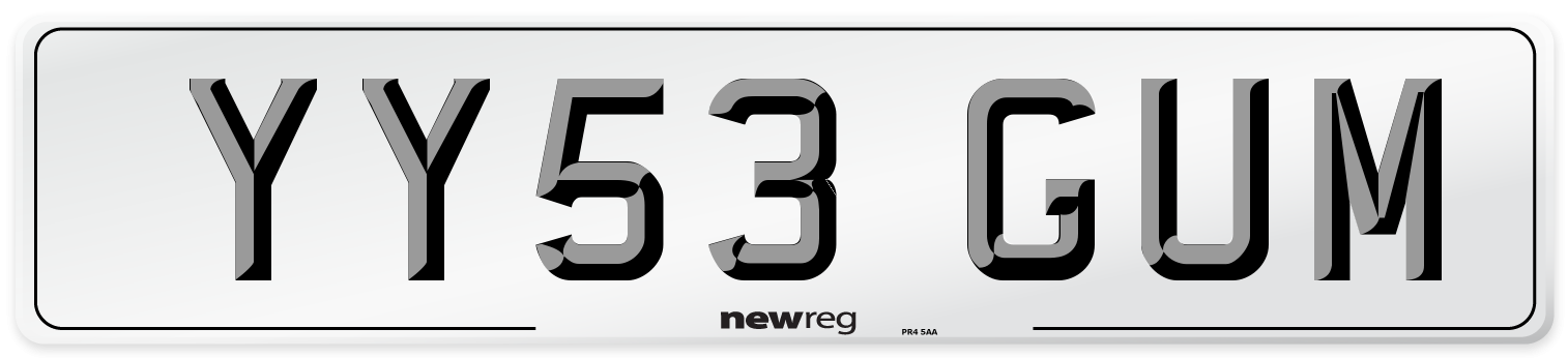 YY53 GUM Number Plate from New Reg
